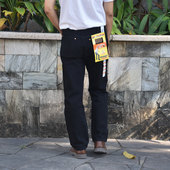 纯棉13mwz 男士 wrangler威格高腰直筒牛仔裤 14.25黑色美国正品