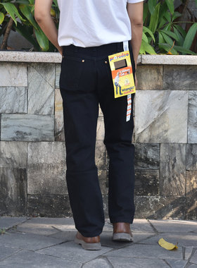 14.25黑色美国正品wrangler威格高腰直筒牛仔裤男士纯棉13mwz-wk