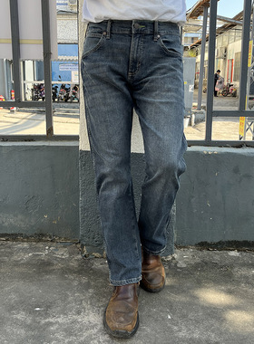 美国正品wrangler威格低腰直筒牛仔裤男复古偏薄微弹88mwz-jm