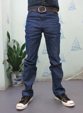 美国正品威格wrangler 936-den高腰修身牛仔裤男重磅未脱浆硬原牛