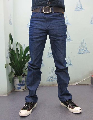 高腰重磅未脱浆修身牛仔裤威格