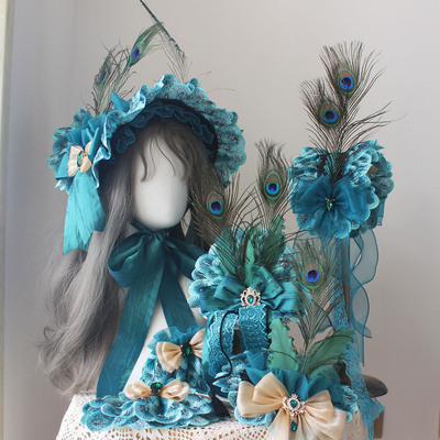 孔雀色Lolita小物套装