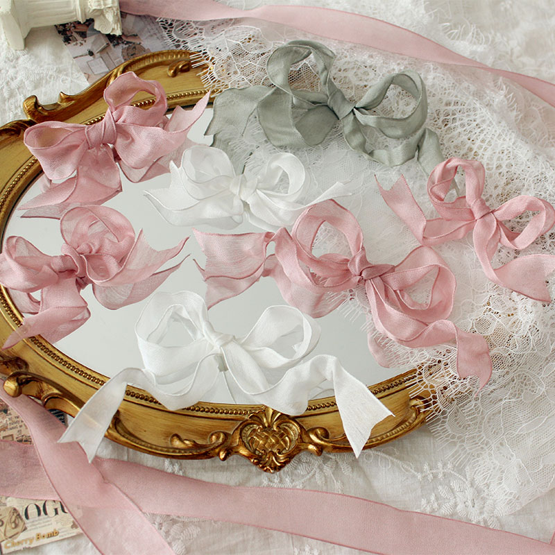 手作lolita古董蝴蝶结边夹
