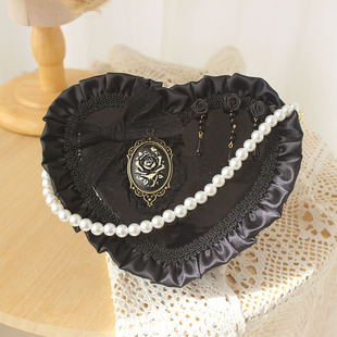 原创设计哥特搞死硬妹风复古黑色手提包nololita三周年爱心斜挎包