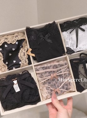 【暗夜精灵】蕾丝内裤女2025新款性感蝴蝶结小仙女纯欲纯棉套礼盒
