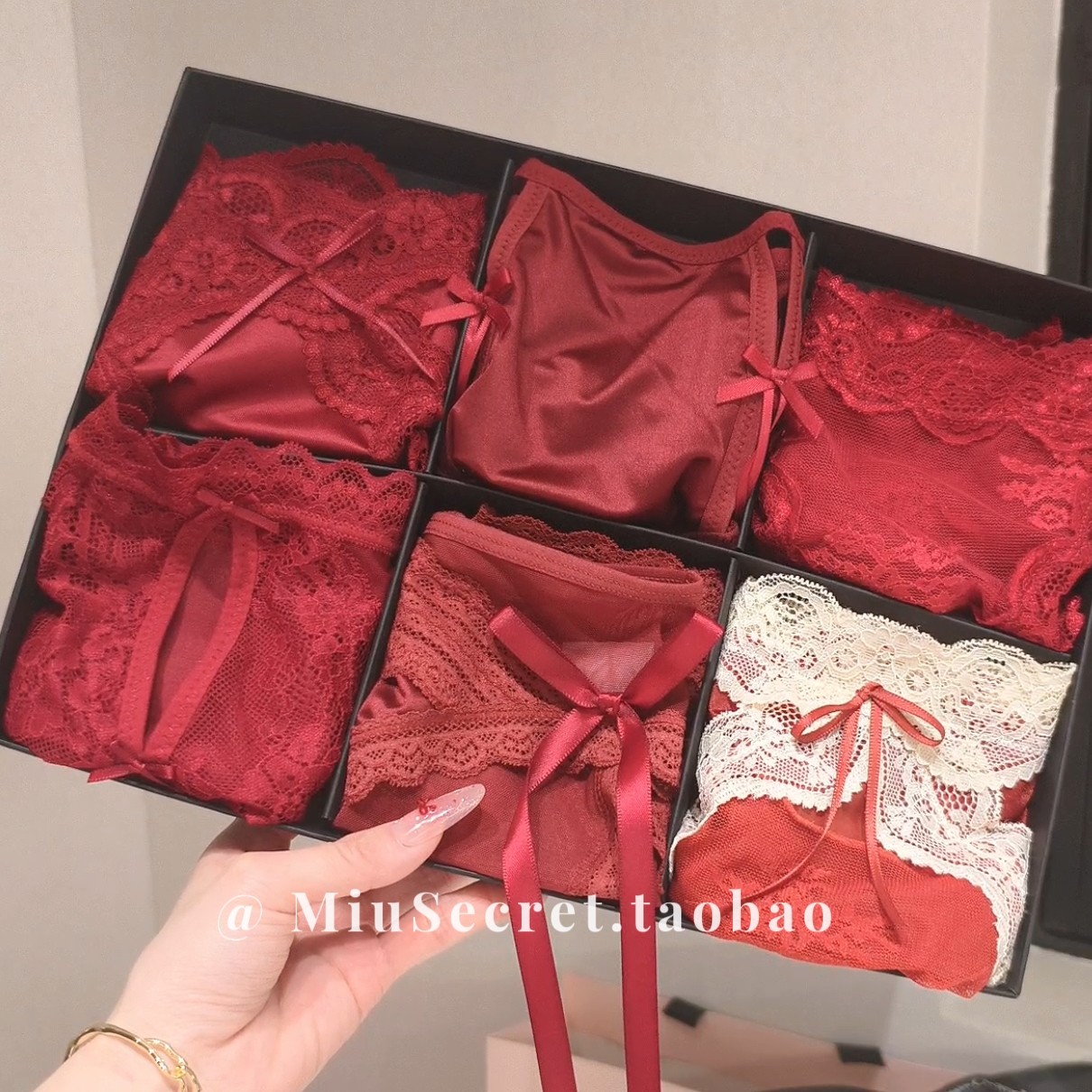 【花运新年】蕾丝内裤女2026新款性感蝴蝶结纯棉红色本命年套礼盒,女士内衣/男士内衣/家居服,女三角裤,淘宝优惠券,粉丝福利购,淘宝优惠卷