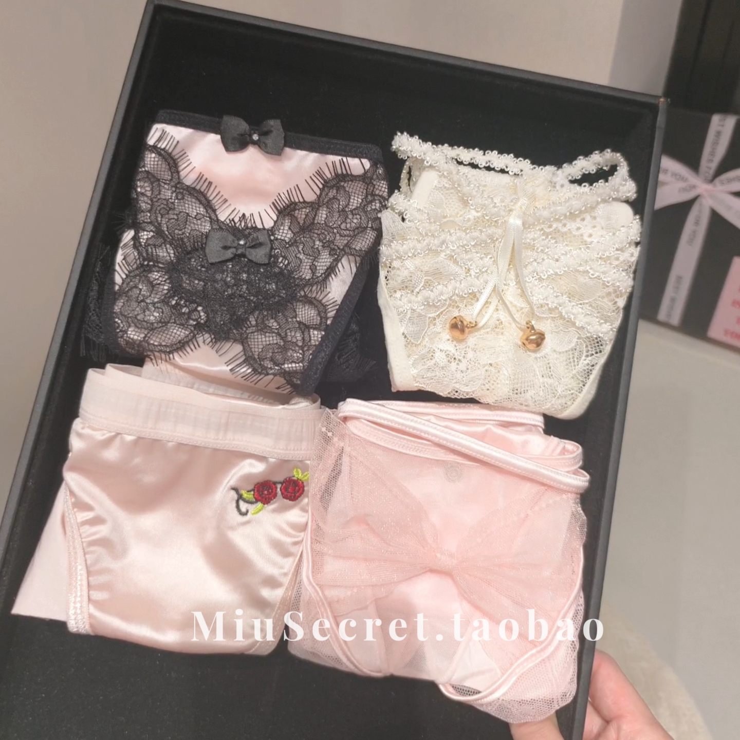 【玫瑰花期】蕾丝内裤女2025新款性感蝴蝶结纯棉小仙女纯欲套礼盒