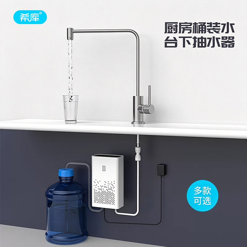 家用厨下桶装水电动抽水泵厨房加水上水吸水器机龙头启停管线改装
