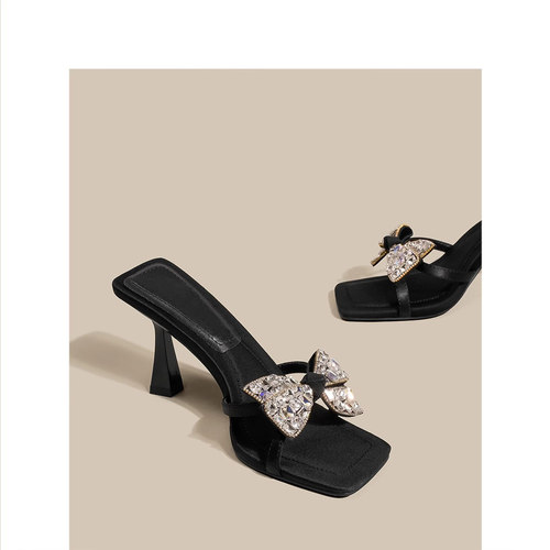 银泰百货凉拖鞋女蝴蝶结