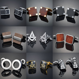 袖 扣袖 商务衬衫 法式 扣 口钉结婚正装 木纹衬衫 商务衬衣袖 新款 钉男士