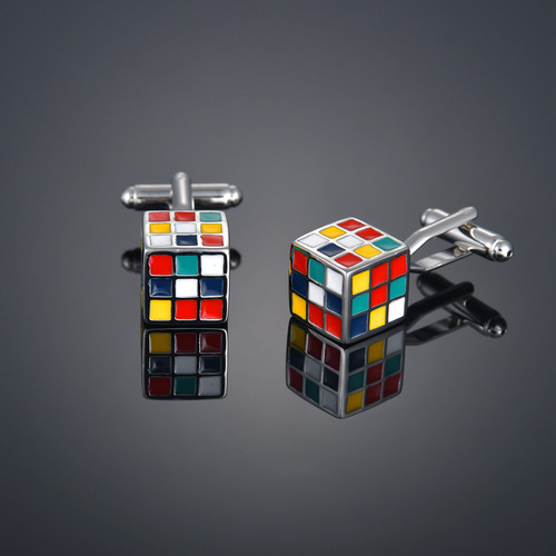 时尚多彩魔方袖钉 法式长袖衬衫袖钉 衬衣配饰Cufflinks