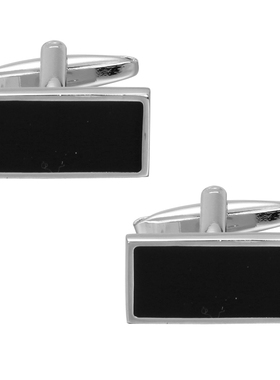 黑色长方形法式袖扣袖钉男士袖扣袖口钉衬衫扣袖口扣cufflink