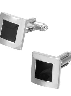 黑色正方形法式袖扣袖钉男士袖扣袖口钉衬衫扣袖口扣cufflink