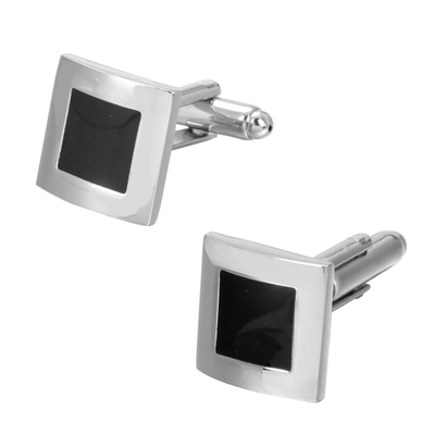 黑色正方形法式男士衬衫扣