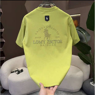 男士 男打底衫 短袖 轻奢高级感字母休闲半袖 T恤夏季 欧洲站潮牌新款