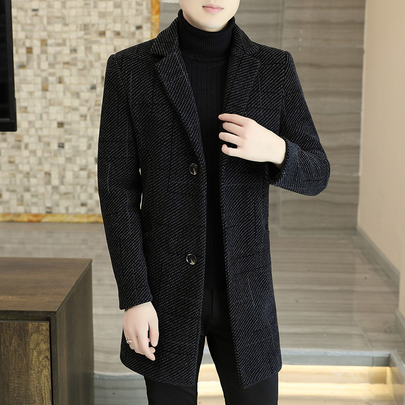 秋冬季毛呢大衣男中长款加厚呢子风衣2025新款潮休闲男士冬款外套,男装,毛呢大衣,淘宝优惠券,粉丝福利购,淘宝优惠卷