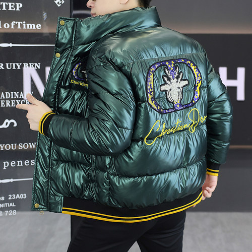 欧洲站潮牌棉衣男冬季立领轻奢休闲刺绣棉服青年保暖外套潮流棉袄