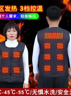 冬季保暖3档控温电热马甲充电宝