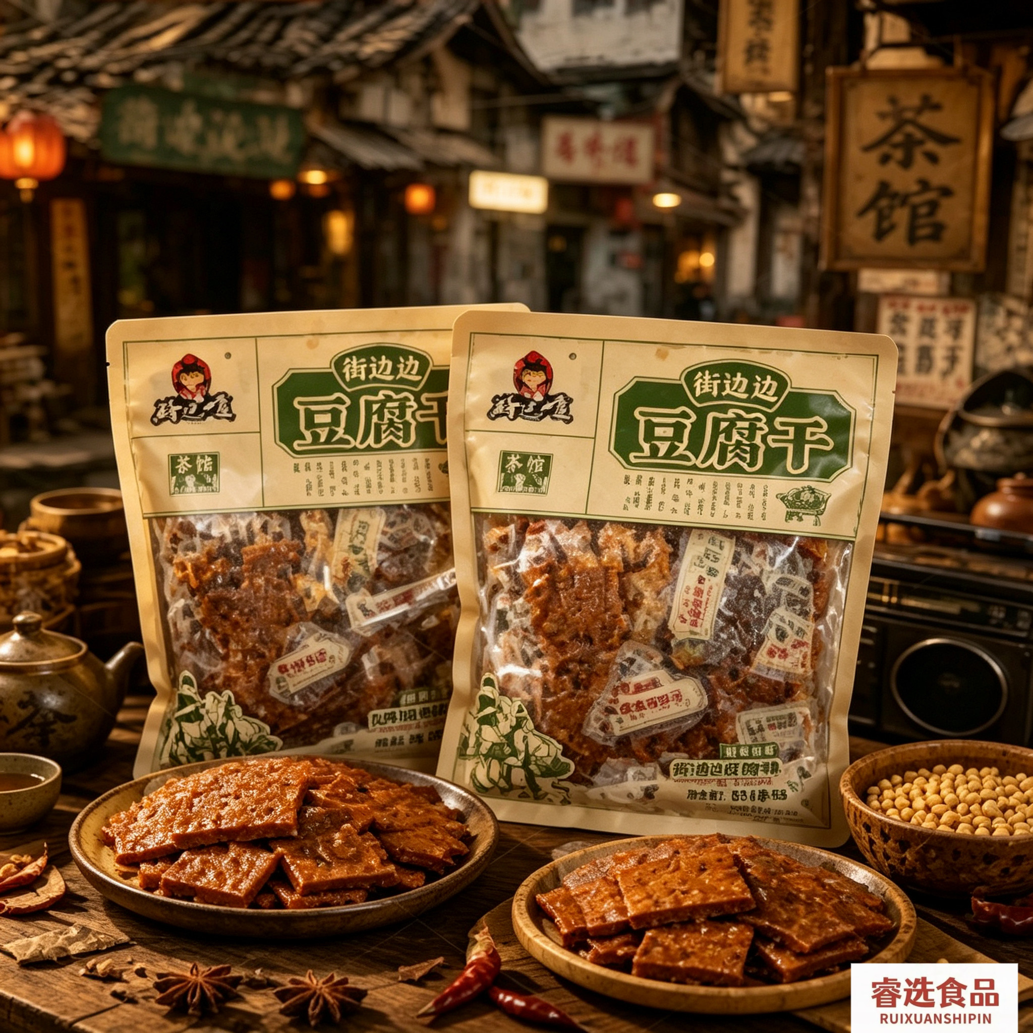 好巴食手作豆干360g街边边虎皮琥珀牛皮豆干耐嚼劲休闲零食解馋