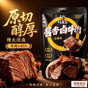 川汉子酱香卤牛肉288g袋装即食熟食牛肉干小袋馋嘴零食四川特产