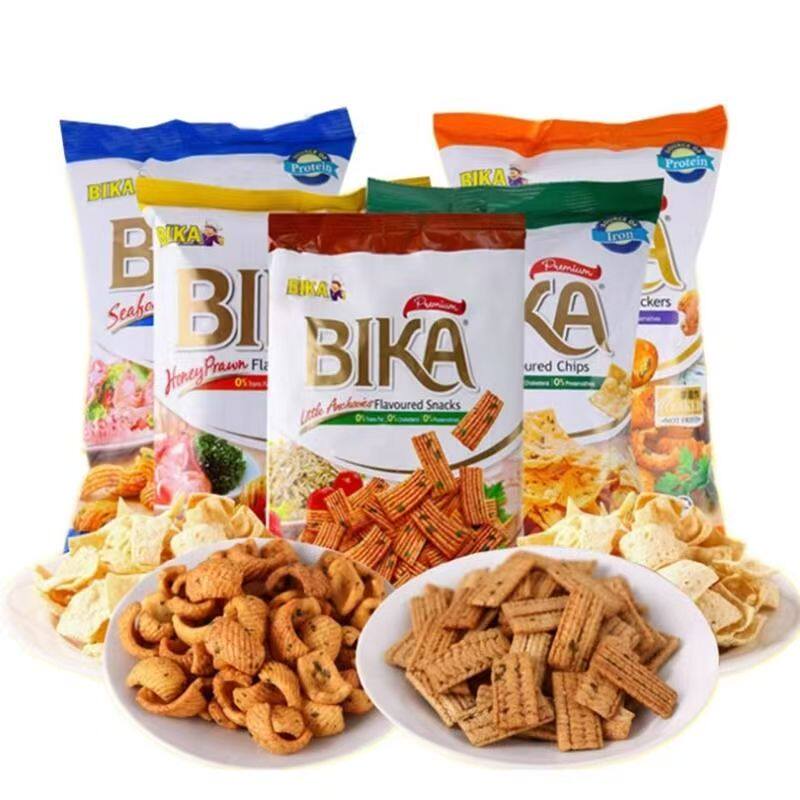 马来西亚进口BIKA薯片零食鱿鱼酥蜜糖蟹虾条休闲零食海鲜酥70g