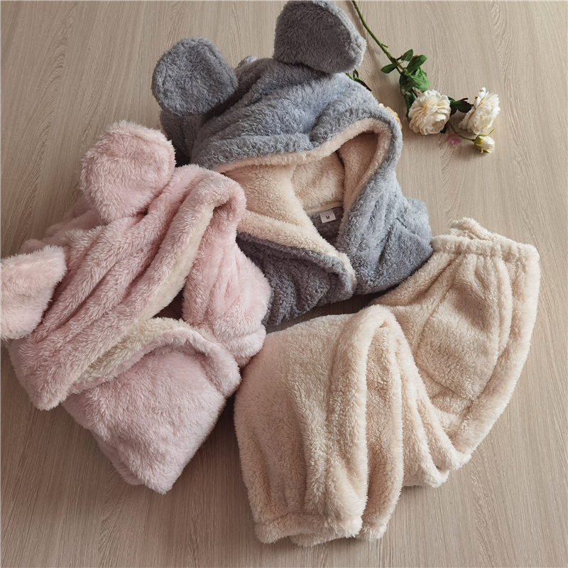 日系法兰绒加厚可爱风耳朵睡袍