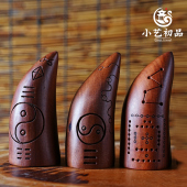 牛角卦雷击枣木圣杯木卦茭杯纯手工刻九宫八卦河图洛书枣木羊角卦