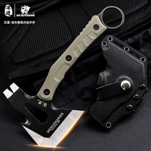 汉道工兵斧多功能战术斧开山斧刃手斧头刀户外家用劈柴防身武器