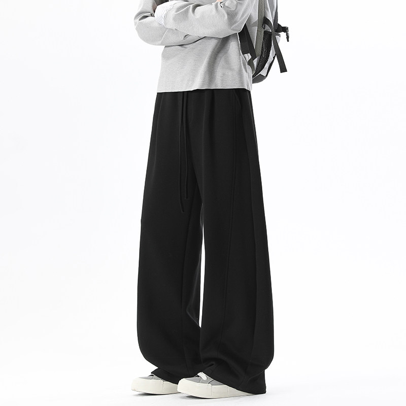 OCW潮牌 华棉弯刀拼接休闲裤男2026春季新款青少年宽松直筒卫裤潮