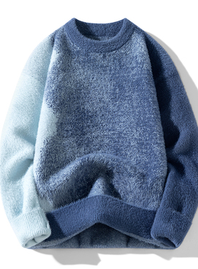 OCW潮牌 水貂绒感毛衣男2026秋冬新款青少年学生通勤亲肤保暖上衣