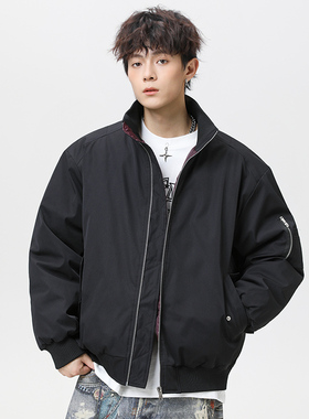 OCW潮牌 美式立领工装棉衣男2026秋冬新款青少年学生保暖派克棉服