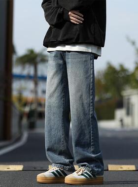 OCW潮牌 美式牛仔裤男2026春季新款青少年学生宽松直筒水洗裤子男