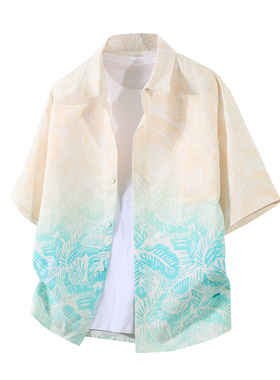 OCW潮牌 美式沙滩短袖衬衫男2026夏季新款休闲百搭痞帅夏威夷衬衣