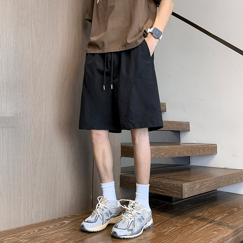 OCW潮牌 美式斜切休闲短裤男2026夏季新款薄款速干冰丝运动五分裤