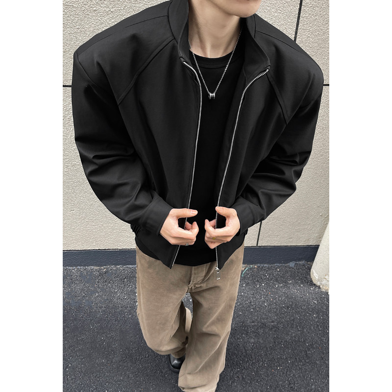 OCW潮牌 立领夹克男2026春秋美式复古潮流青少年宽松痞帅拉链外套