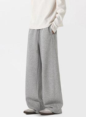 OCW潮牌 美式弯刀休闲裤男2026春秋新款垂感直筒阔腿运动工装卫裤