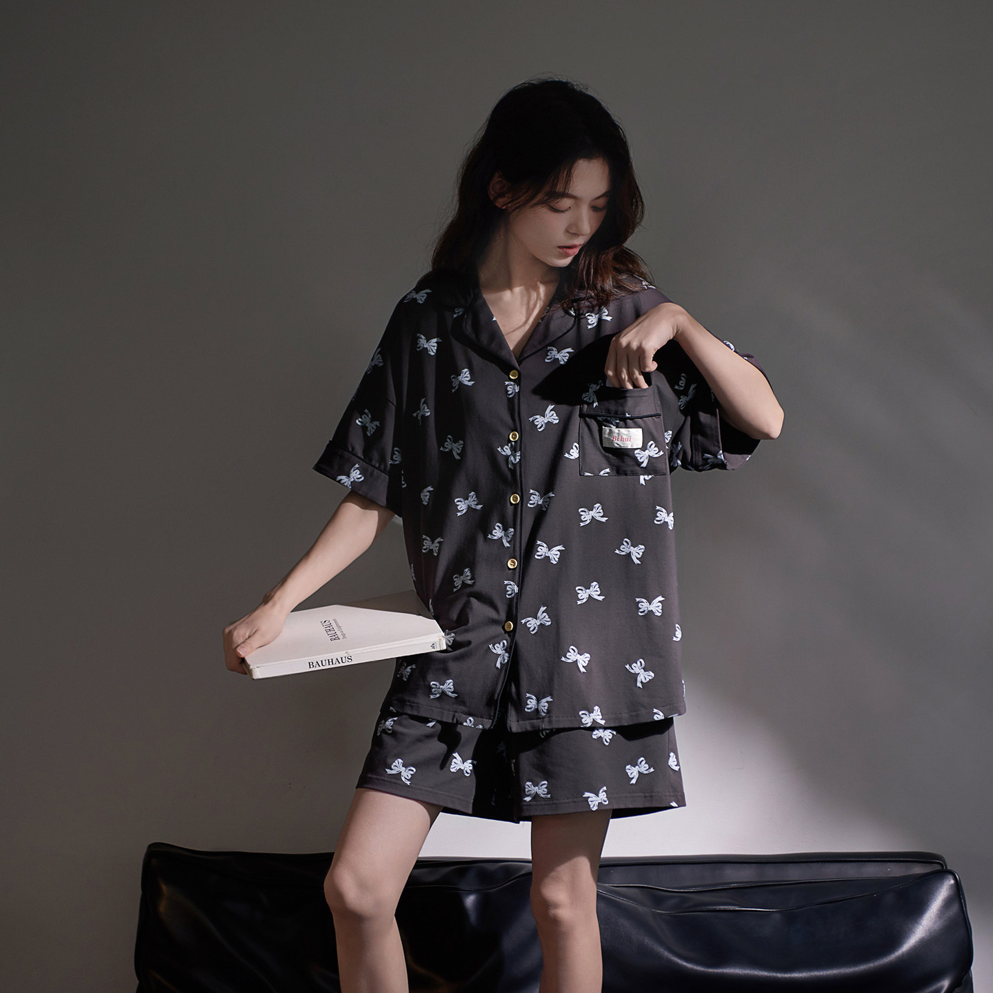 思莉太太凉感纯棉睡衣女款夏季短袖2026新款蝴蝶结洋气夏天家居服