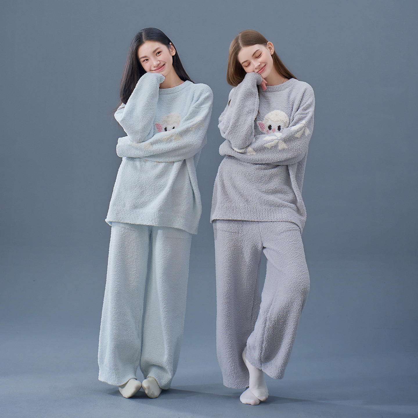 思莉太太半边绒奶fufu绵羊家居服