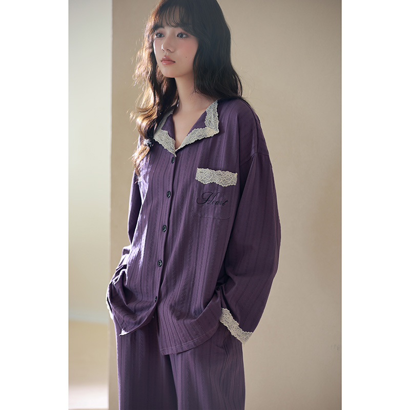 思莉太太睡衣女春秋款纯棉长袖