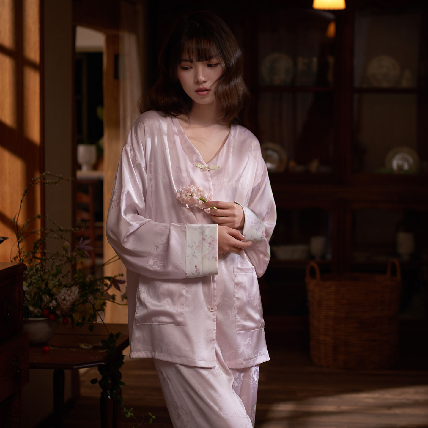 思莉太太新中式国风冰丝睡衣女款长袖巨好看独特绝美春夏天家居服