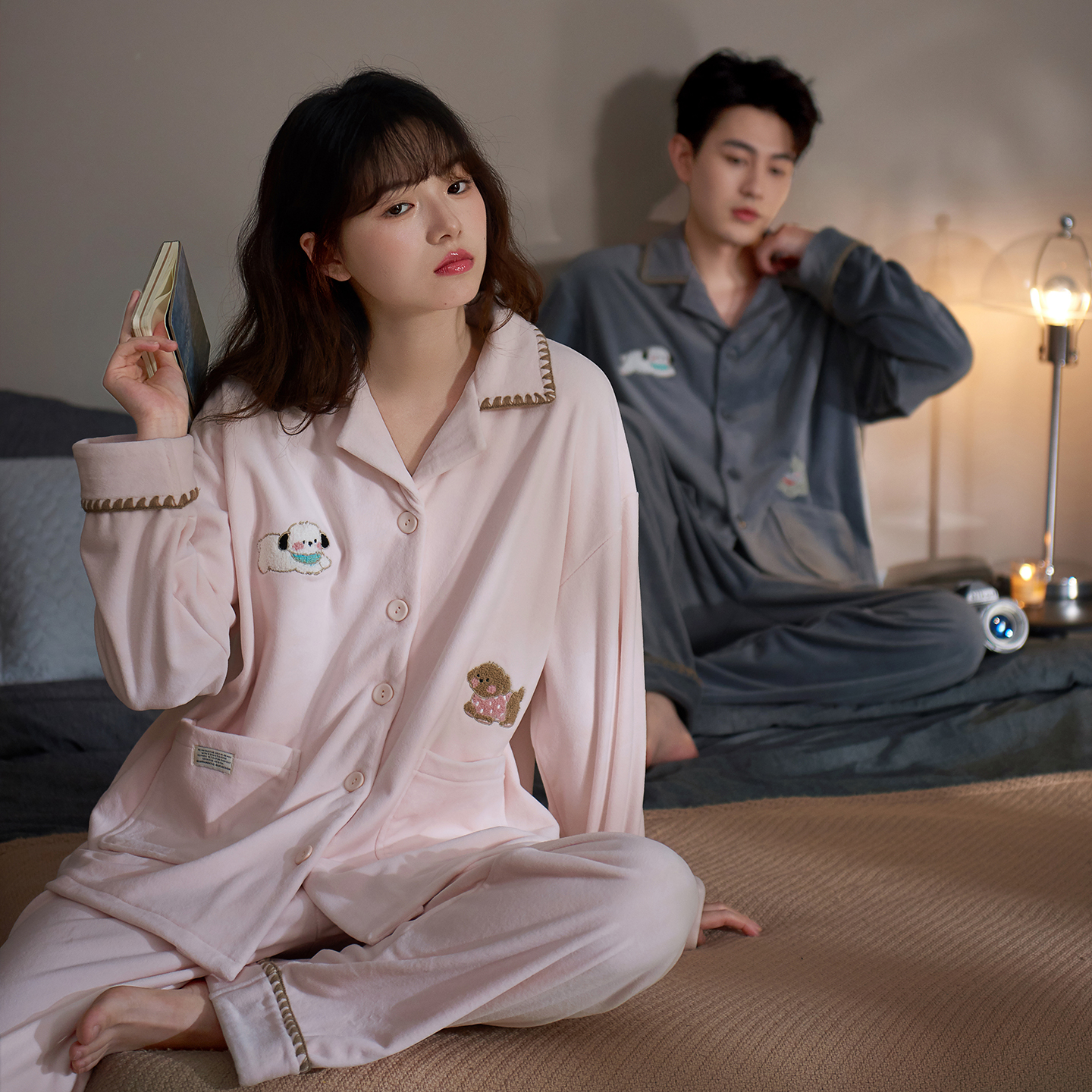 思莉太太海岛绒情侣睡衣