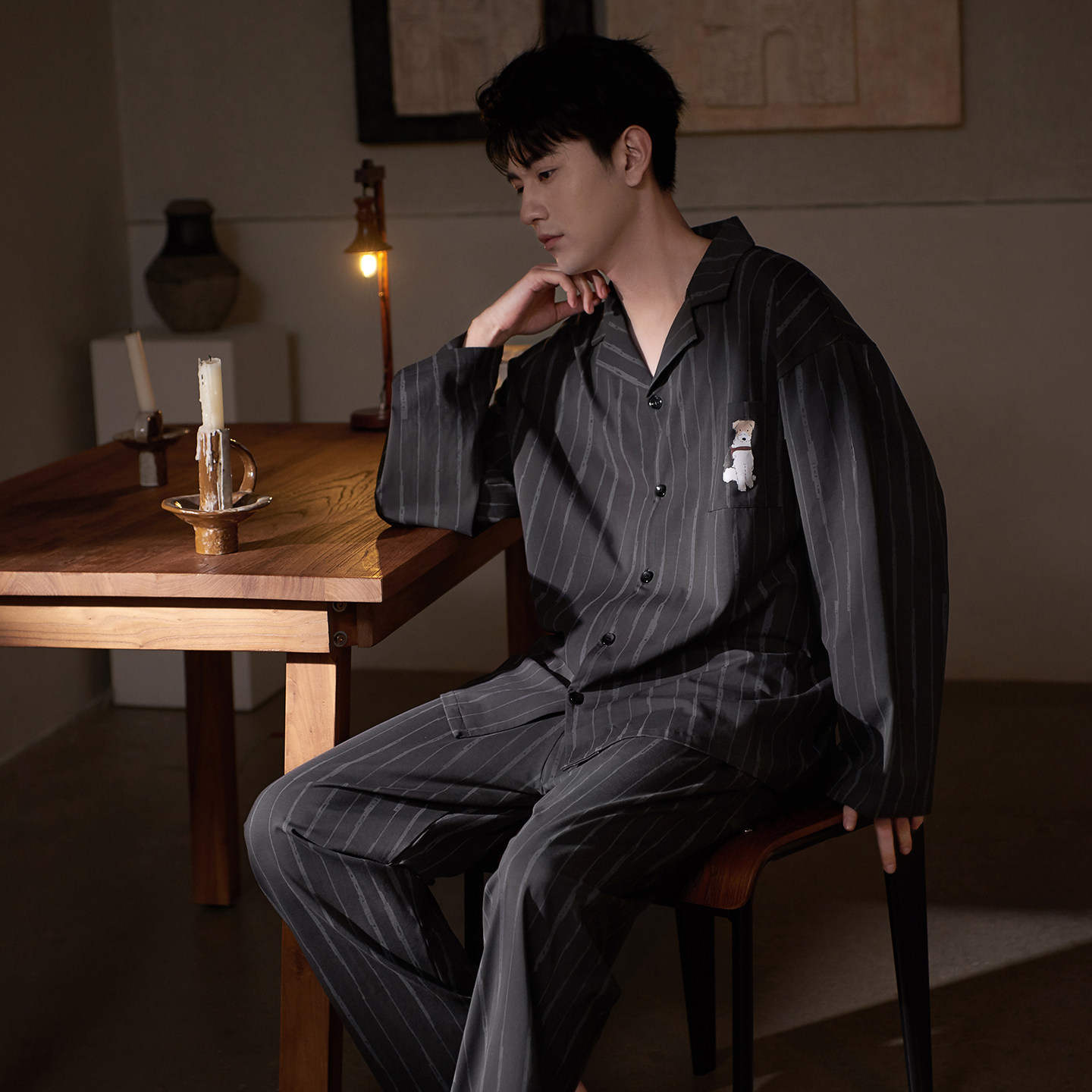 思莉太太男士睡衣纯棉2026新款高品质高级感春秋长袖大码家居服