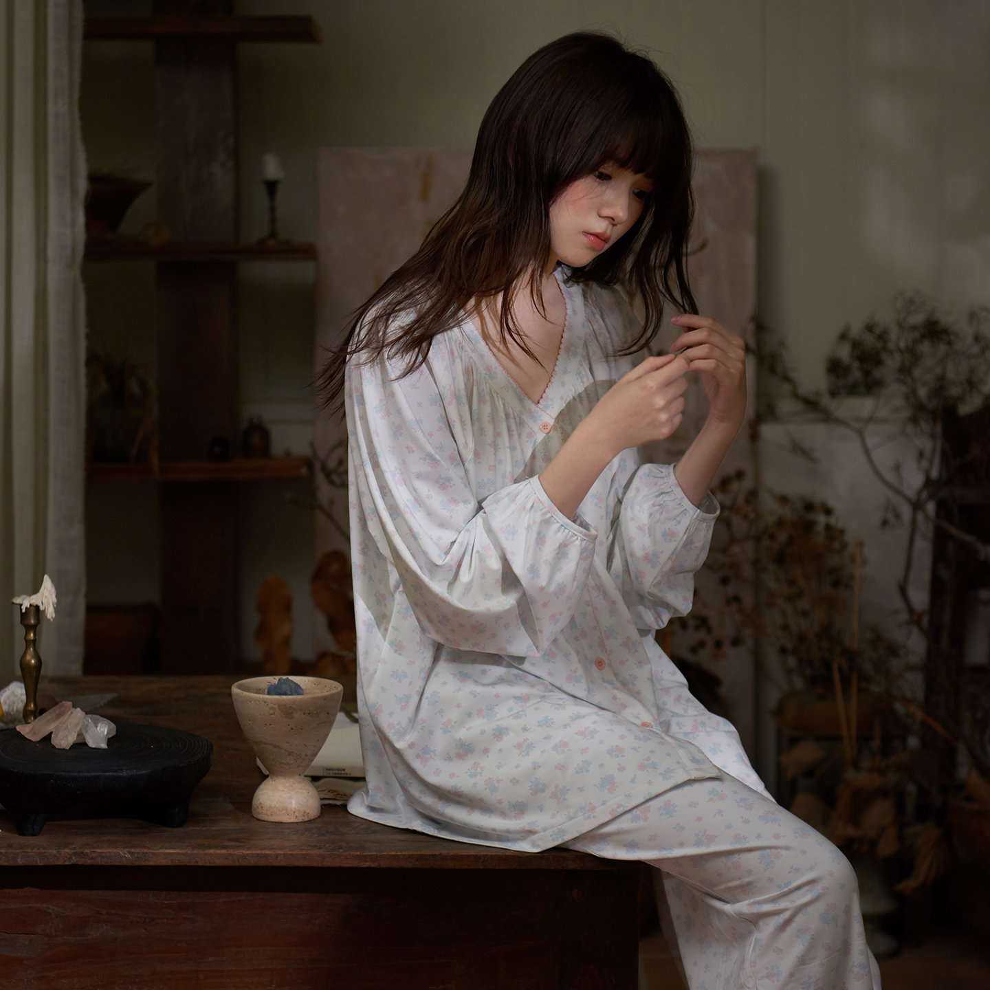 思莉太太绝美碎花亲肤莫代尔睡衣