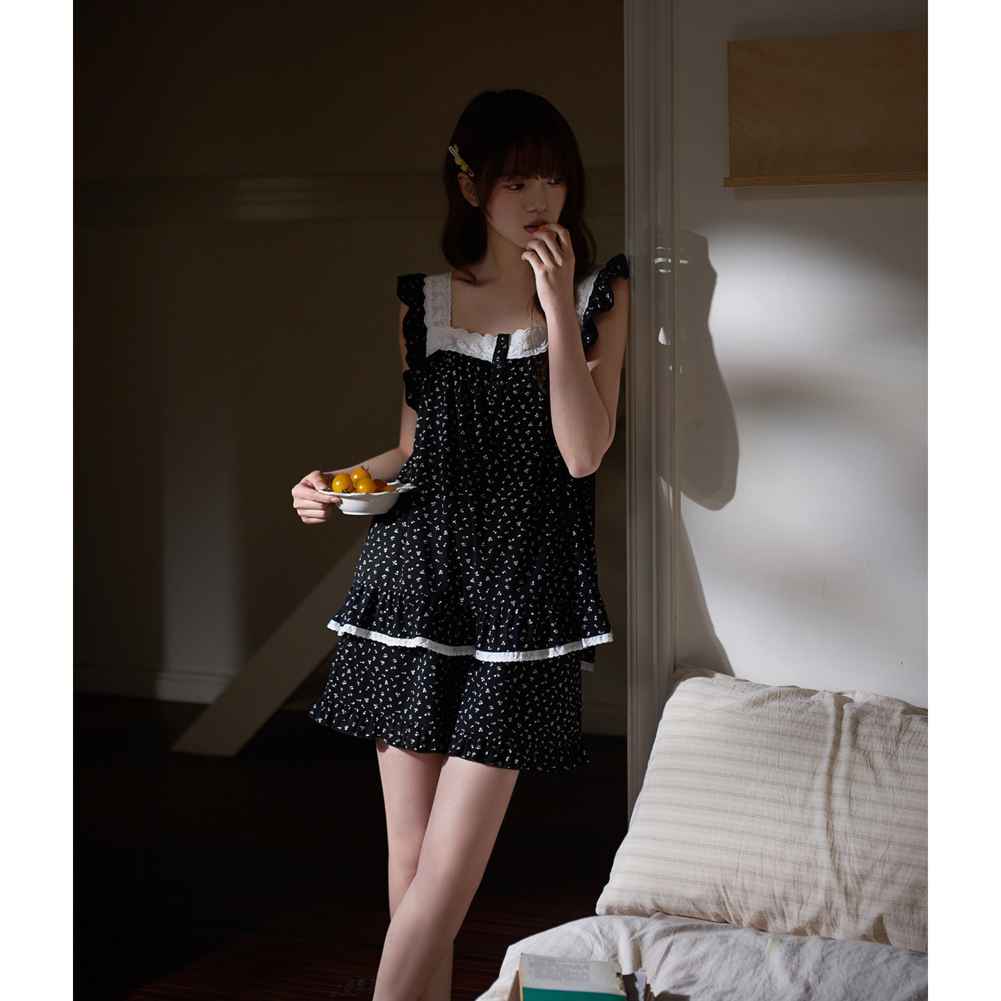 思莉太太凉感莫代尔睡衣女款夏吊带背心韩系甜美碎花小个子家居服