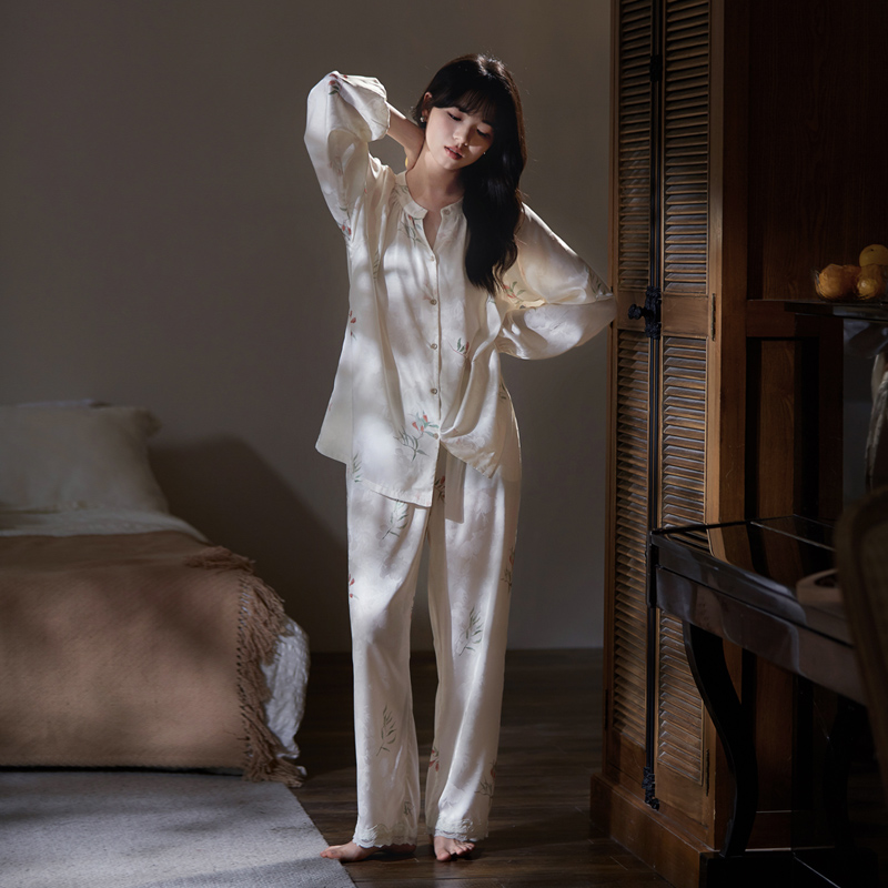 思莉太太女冰丝国风睡衣