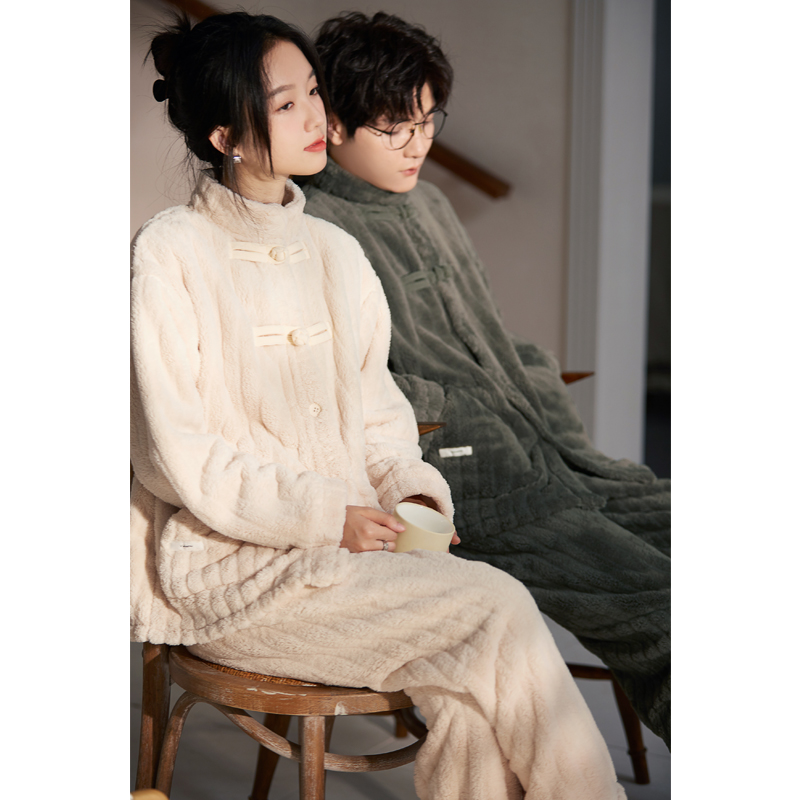 思莉太太情侣珊瑚绒新中式