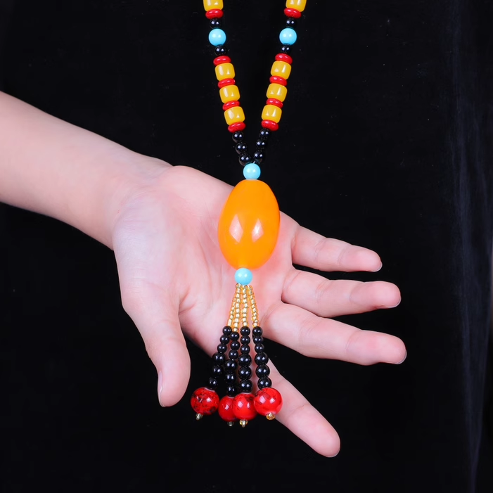 民族风串佛珠毛衣链长款菩提装饰品项链男女百搭配饰夏衣服挂坠