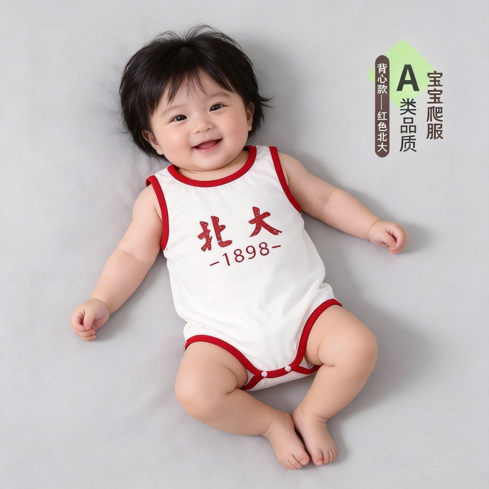 新生儿纯棉无袖连体衣夏季薄款男女宝宝背心式包屁衣01岁婴儿哈衣