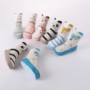 春秋婴儿鞋 12个月 袜子宝宝学步袜新生儿童地板袜防滑软底0毛圈