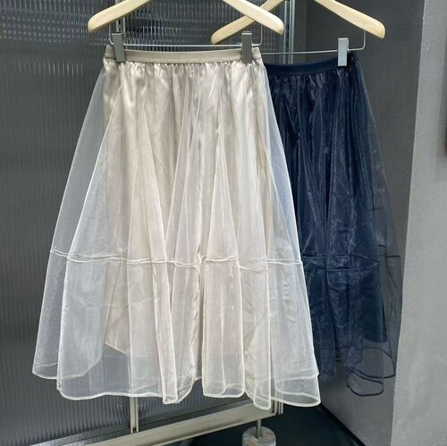 [商场同款]JN26夏季新品轻薄纱裙A字半身裙女松紧高腰显瘦蓬蓬裙